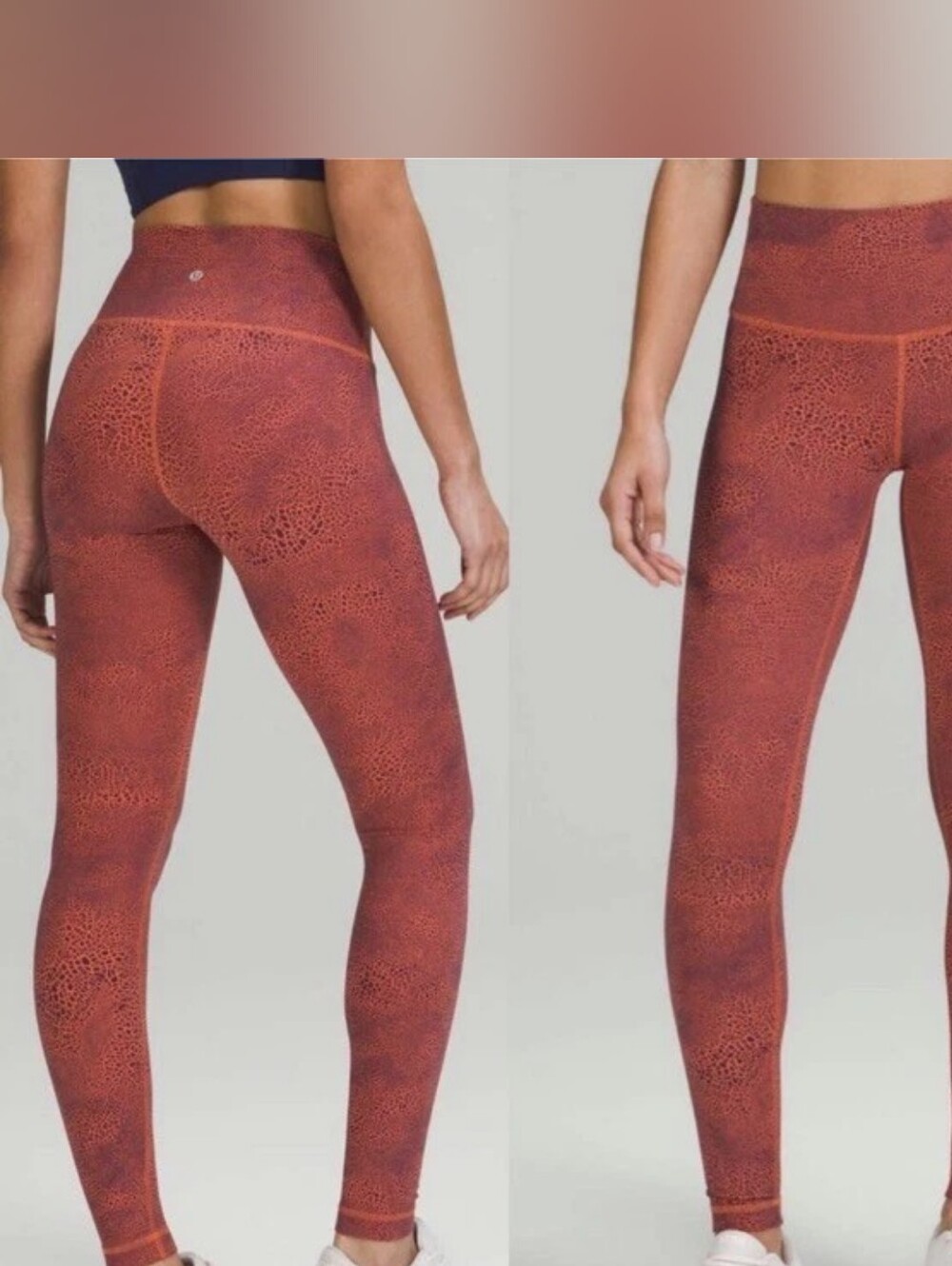 Lululemon Wunder Train High Rise Tight - Crackle Glaze Orange Larkspur